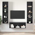 vidaXL Ensemble de meubles TV 3 Pièces Chêne noir 37 x 37 x 142.5 cm