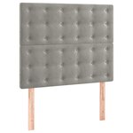 vidaXL Sommier à lattes de lit et matelas Gris clair 90x190 cm Velours