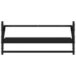 vidaXL Ensemble d'étagères murales barres 4 Pièces noir bois d'ingénierie