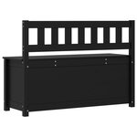 vidaXL Banc Noir 110x41x76 5 cm Bois de pin massif
