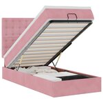 vidaXL Cadre de lit ottoman avec matelas rose 90x190 cm velours