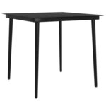 vidaXL Ensemble à manger de jardin avec coussins 5 Pièces Noir