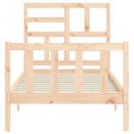 vidaXL Cadre de lit avec tête de lit 90x200 cm bois massif