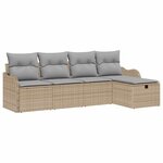 vidaXL Ensemble de canapé de jardin 5 Pièces beige et gris clair