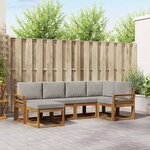 vidaXL Ensemble de canapés d'extérieur 6 pc Gris Naturel et Clair