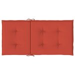 vidaXL Coussins de chaise à dossier bas lot de 2 rouge mélangé tissu