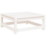 vidaXL Repose-pied de jardin avec coussin Blanc Bois de pin massif