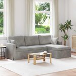 vidaXL Canapé Gris clair 198 x 134 x 80 cm Velours