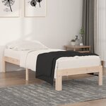 vidaXL Cadre de lit bois massif 75x190 cm petit simple