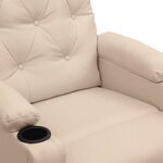vidaXL Fauteuil électrique de massage Crème Tissu