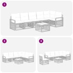 vidaXL Ensemble de canapé de jardin 7 Pièces Gris polyrotin
