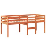 vidaXL Lit haut avec toit cire marron 80x200 cm bois de pin massif