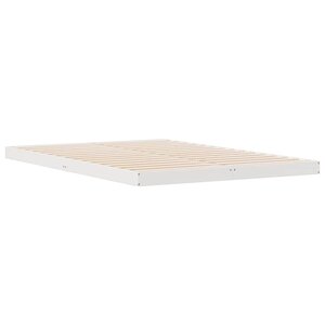 vidaXL Cadre de lit surélevé Blanc 160 x 210 cm Bois de pin massif