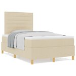 vidaXL Lit à ressorts avec matelas crème petit double tissu
