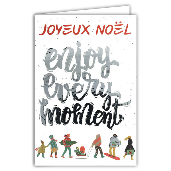 Carte Joyeux Noël avec Enveloppe Blanche 12x17cm