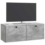 vidaXL Meuble TV mural 78 5 x 31 x 30 cm Gris béton Bois d'ingénierie