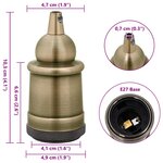vidaXL Douilles de lampe 2 Pièces bronze E27