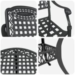 Set de jardin 5 pièces vidaXL en alu noir