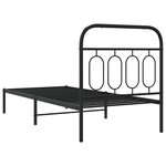 vidaXL Cadre de lit métal sans matelas avec tête de lit noir 80x200 cm