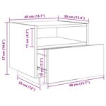 vidaXL Armoires de chevet avec lumières LED 2 Pièces noir 40x39x37 cm