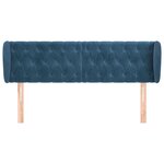 vidaXL Tête de lit avec oreilles Bleu foncé 163x23x78/88 cm Velours