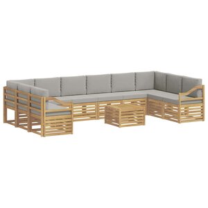 vidaXL Ensemble de canapés d'extérieur 11 pc Blanc et gris clair