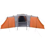 vidaXL Tente familiale à dôme 12 personnes gris et orange imperméable