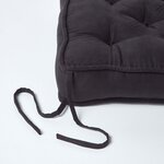 Galette de chaise coussin rehausseur en suédine Noir  40 x 40 x 10 cm - HOMESCAPES