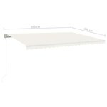 vidaXL Auvent automatique avec capteur de vent et LED 500x300 cm Crème