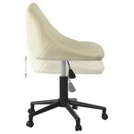 vidaXL Chaise pivotante de bureau Crème Velours