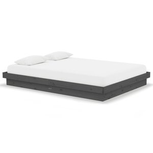 vidaXL Cadre de lit sans matelas gris bois massif