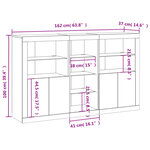 vidaXL Buffet avec lumières LED sonoma gris 162x37x100 cm