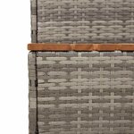 VidaXL Marche bain remous gris 100x50x50 5 cm polyrotin acacia massif