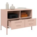 vidaXL Meubles TV 2 Pièces rose 68x39x50 5 cm acier
