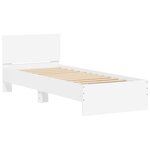 vidaXL Cadre de lit avec tête de lit Blanc Bois d'ingénierie