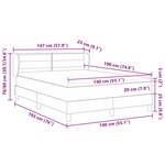 vidaXL Lit à ressorts avec matelas Noir 140 x 190 cm tissu