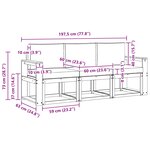 vidaXL Ensemble de canapés d'extérieur 3 pc Naturel et Crème