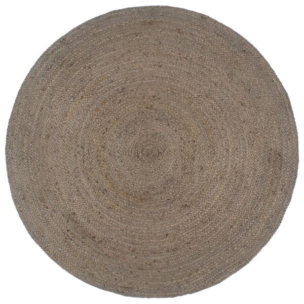 vidaXL Tapis fait à la main Jute Rond 180 cm Gris