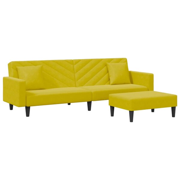 vidaXL Ensemble de canapés 2 Pièces avec coussins jaune velours