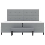 vidaXL Lit à ressorts avec matelas Gris clair 200 x 200 cm tissu