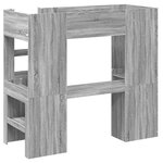 vidaXL Cadre de lit superposé avec bureau Gris Sonoma 75 x 190 cm