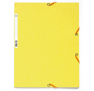 Chemise 3 rabats +elast A4 carte jaune citron x 25 EXACOMPTA