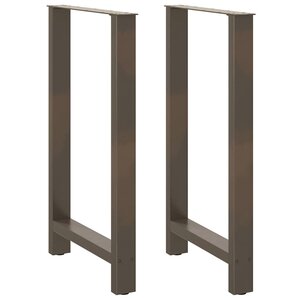 vidaXL Pieds de table de bar en acier naturel  2 pièces  60 x (100-101) cm