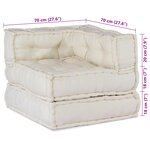 vidaXL Unité de canapé modulaire 2 Pièces Crème 140 x 70 x 56 cm Tissu