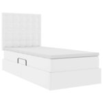 vidaXL Lit avec rangement et LED Blanc pur 100 x 200 cm Simili cuir