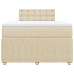 vidaXL Sommier à lattes de lit avec matelas Crème 120x200 cm Tissu