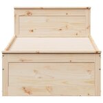 vidaXL Cadre de lit sans matelas avec tête de lit 90x190 cm pin massif