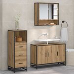 vidaXL Ensemble de mobilier de salle de bain 3 Pièces chêne artisanal