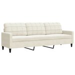 vidaXL Canapé à 3 places Crème 210 cm Velours