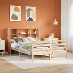 vidaXL Lit bibliothèque sans matelas 120x190 cm bois de pin massif